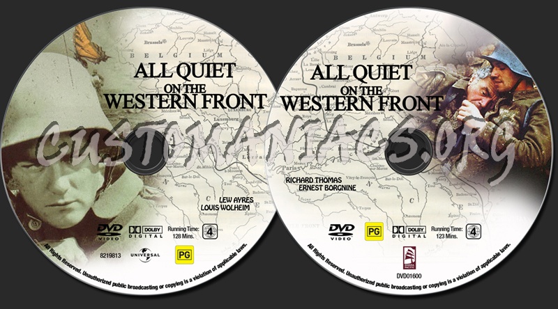 All Quiet On The Western Front dvd label