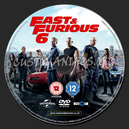 Fast & Furious 6 dvd label