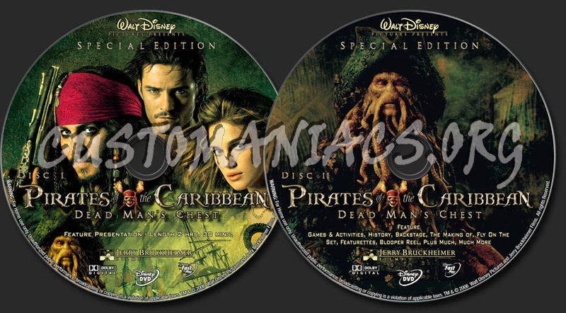 Pirates of the Caribbean: Dead Man's Chest (2006) dvd label