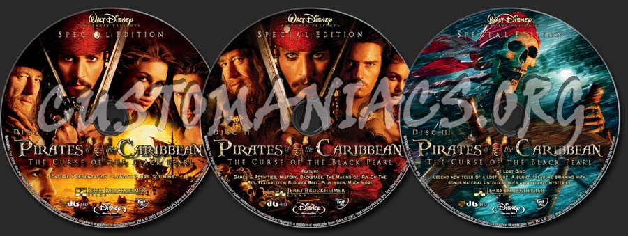 Pirates of the Caribbean: The Curse of the Black Pearl (2003) blu-ray label
