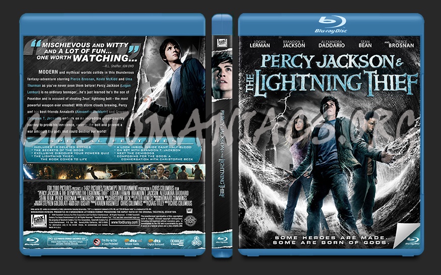 Percy Jackson and the Olympians: The Lightning Thief blu-ray cover