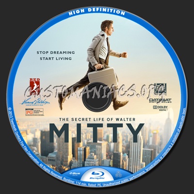 The Secret Life of Walter Mitty blu-ray label