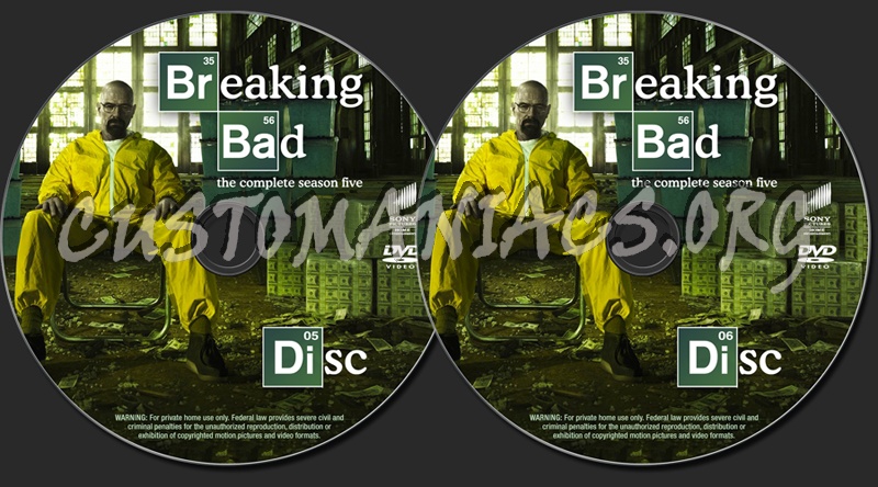 Breaking Bad season 5 dvd label