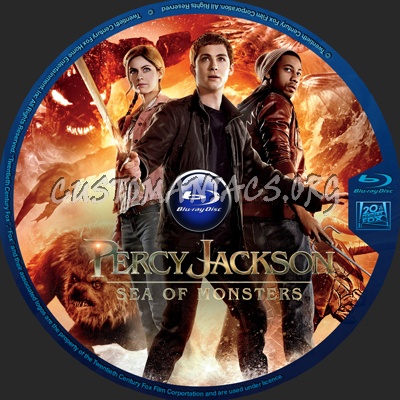 Percy Jackson: Sea of Monsters blu-ray label