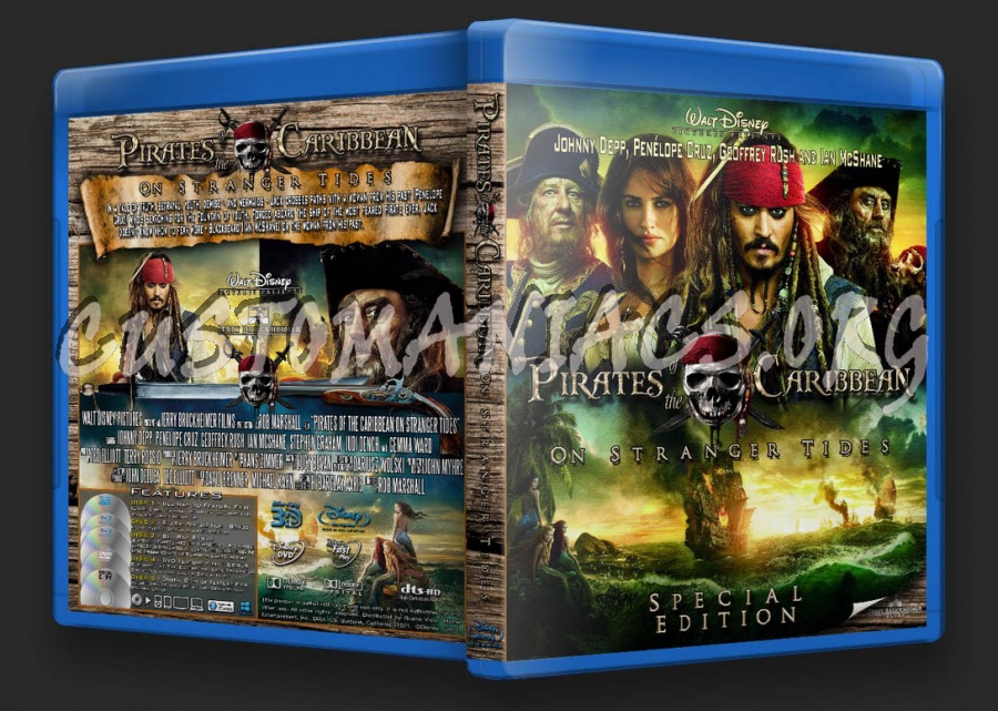 Pirates Of The Caribbean: On Stranger Tides 3D (5 Discs) (2011) blu-ray cover