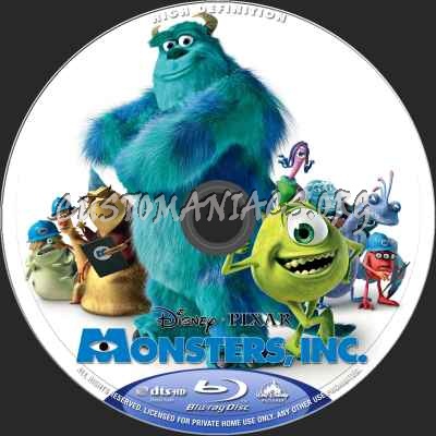 Monsters Inc blu-ray label