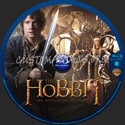 The Hobbit: The Desolation of Smaug blu-ray label