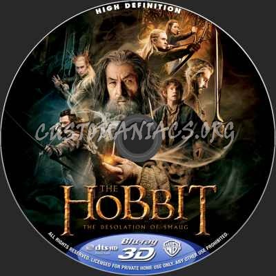 The Hobbit: The Desolation Of Smaug (2D+3D) blu-ray label