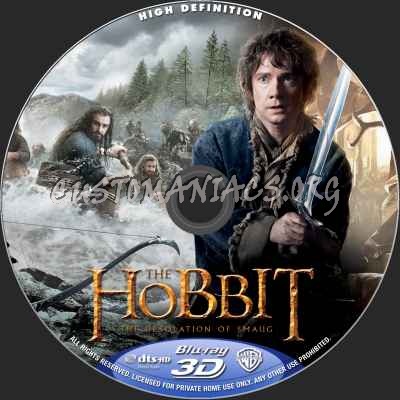 The Hobbit: The Desolation Of Smaug (2D+3D) blu-ray label