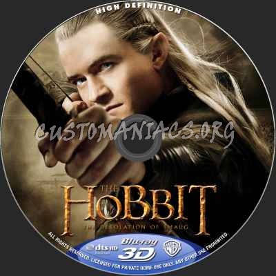 The Hobbit: The Desolation Of Smaug (2D+3D) blu-ray label