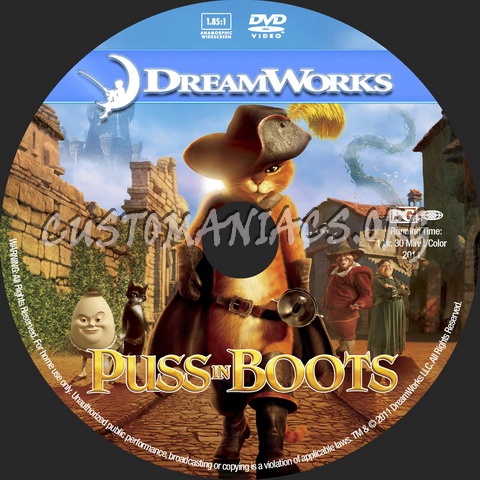 Puss in Boots - Animation Collection dvd label