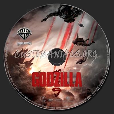 Godzilla (2014) dvd label