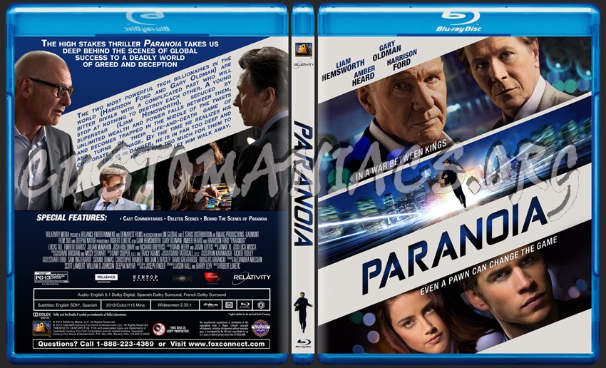 Paranoia (2013) dvd cover