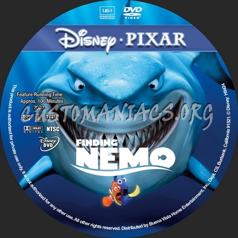 Finding Nemo - Animation Collection dvd label