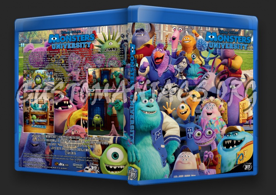 Monsters University 3D (2013) blu-ray cover