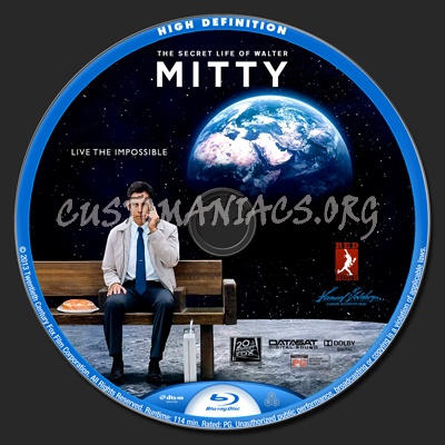 The Secret Life of Walter Mitty blu-ray label