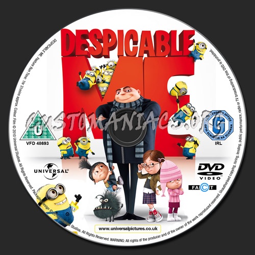 Despicable Me dvd label