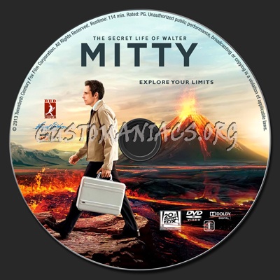 The Secret Life of Walter Mitty dvd label