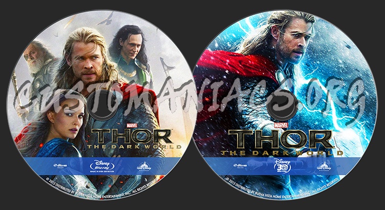 Thor The Dark World 2D & 3D blu-ray label