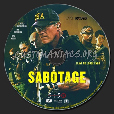 Sabotage (2014) dvd label