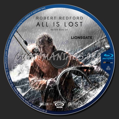 All is Lost blu-ray label