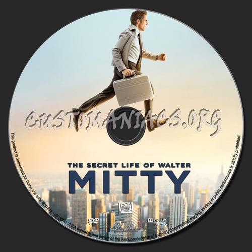 The Secret Life Of Walter Mitty dvd label