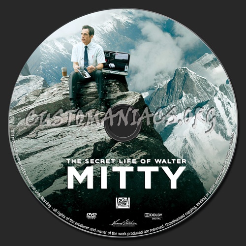 The Secret Life Of Walter Mitty dvd label