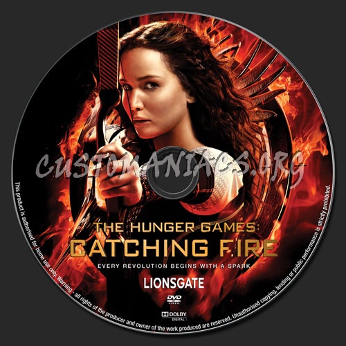 The Hunger Games Catching Fire dvd label