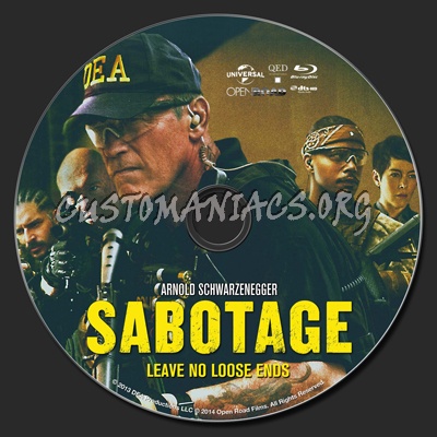 Sabotage (2014) blu-ray label