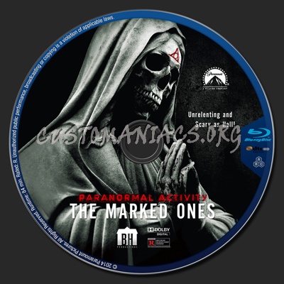 Paranormal Activity: The Marked Ones blu-ray label