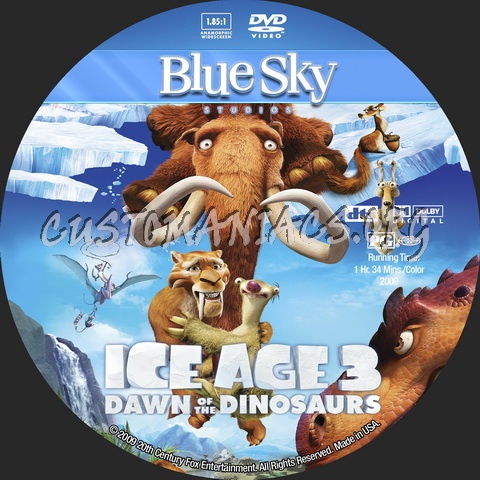 Ice Age 3: Dawn of the Dinosaurs - Animation Collection dvd label