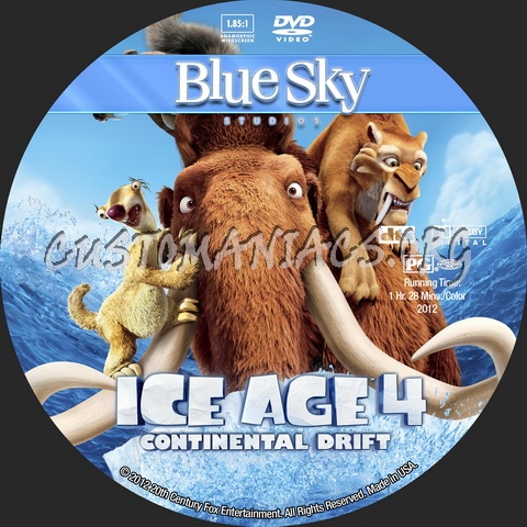 Ice Age 4: Continental Drift - Animation Collection dvd label