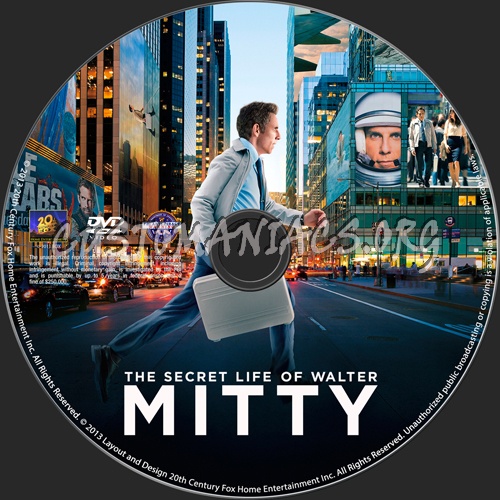 The Secret Life of Walter Mitty dvd label