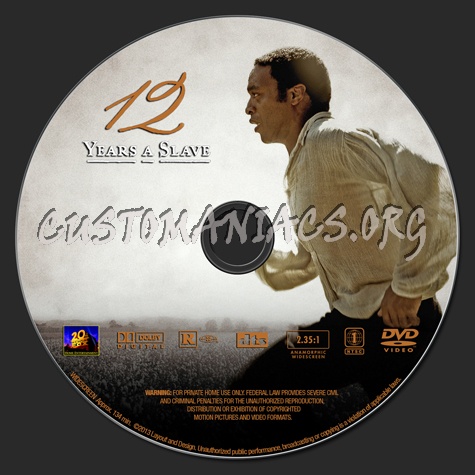 12 Years A Slave dvd label