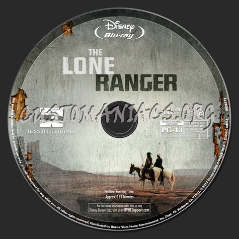 The Lone Ranger blu-ray label