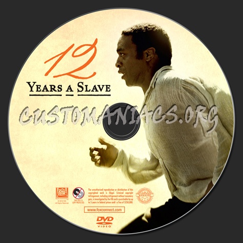 12 Years A Slave dvd label