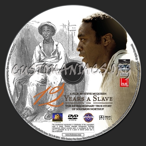 12 Years A Slave dvd label