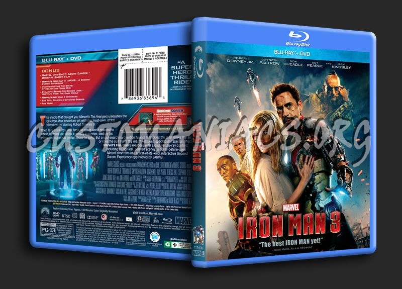 Iron Man 3 blu-ray cover