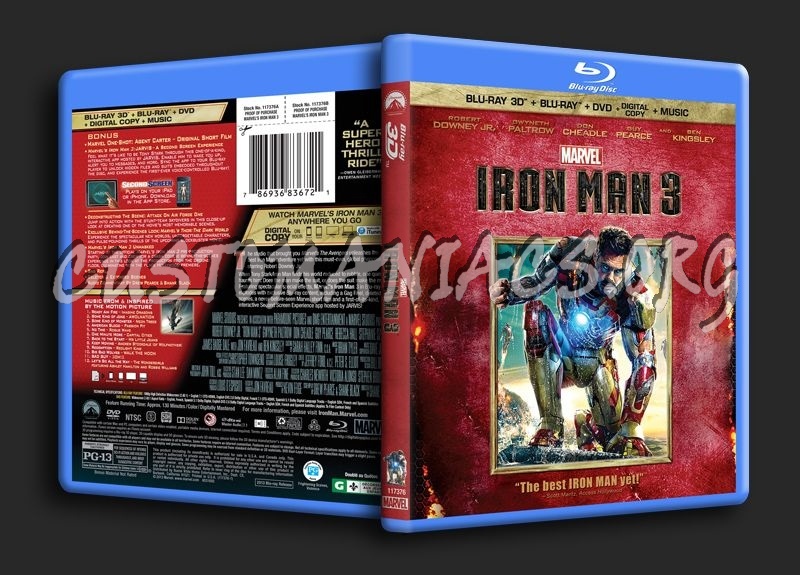 Iron Man 3 3D blu-ray cover