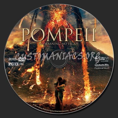 Pompeii (2014) dvd label