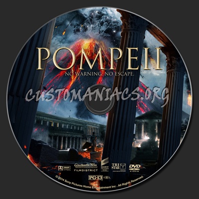 Pompeii (2014) dvd label