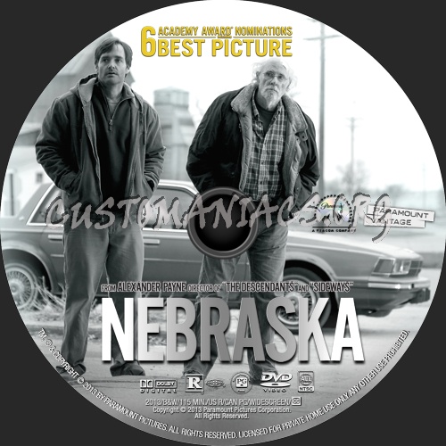 Nebraska (2013) dvd label