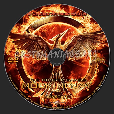 The Hunger Games: Mockingjay Pt 1 dvd label