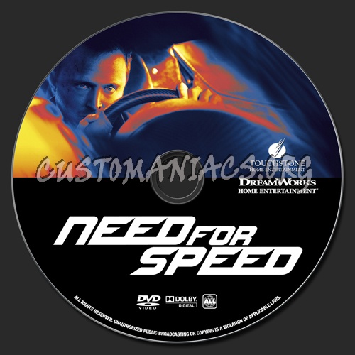 Need For Speed dvd label
