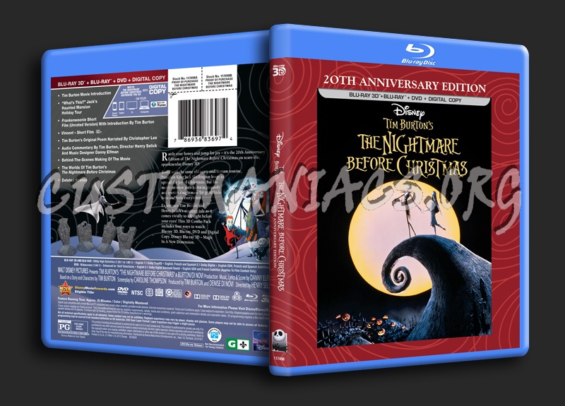 The Nightmare Before Christmas 3D blu-ray cover