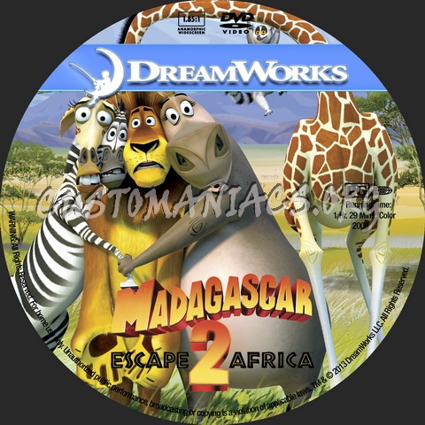 Madagascar: Escape 2 Africa - Animation Collection dvd label