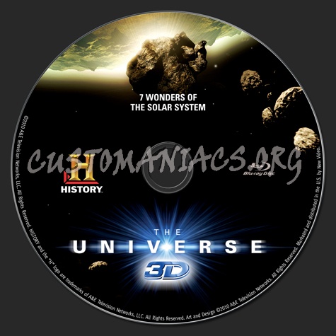 The Universe 7 Wonders of The Solar System 3D blu-ray label