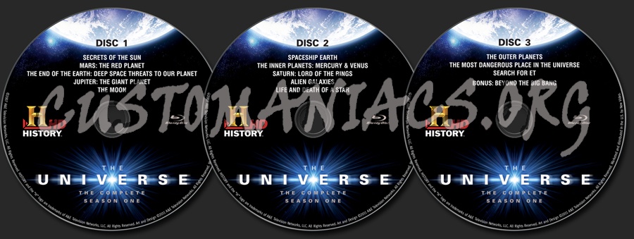 The Universe Season 1 blu-ray label