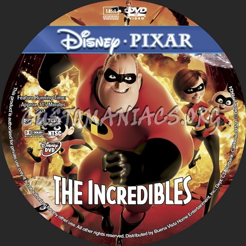 The Incredibles - Animation Collection dvd label