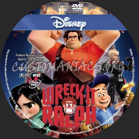 Wreck-It Ralph - Animation Collection dvd label